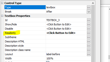 Read-only summary field